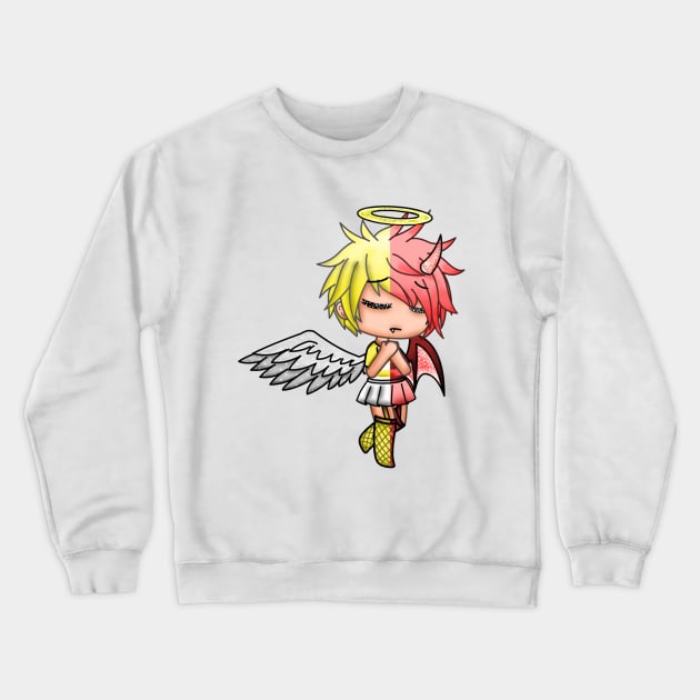 Gacha Life Half Demon, Half Angle Crewneck Sweatshirt by I'm_Bored_So_Im_Doing_This